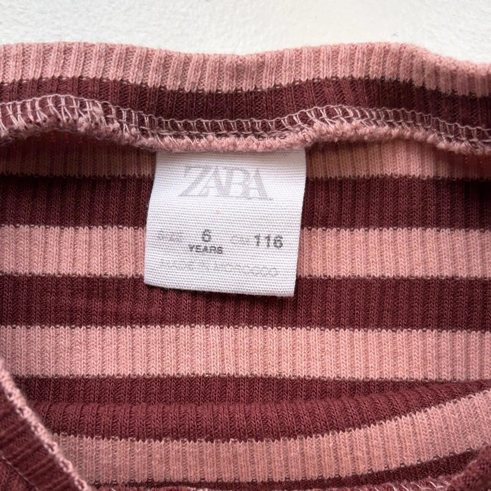 Zara kids Pink and Maroon striped set, size 6 - Picture 4 of 14